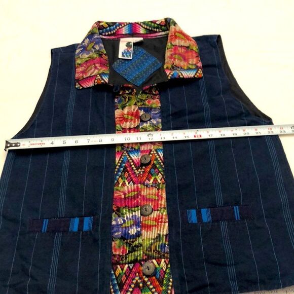 Recycle traditions womens colorful button vest size L - Picture 7 of 9